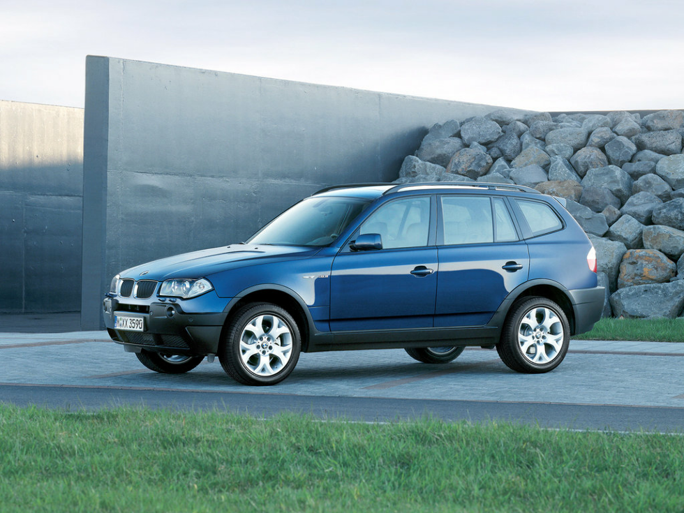 Коврики текстильные "Премиум+" для BMW X3 I (suv / E83) 2003 - 2006, темно-серые, 5шт.