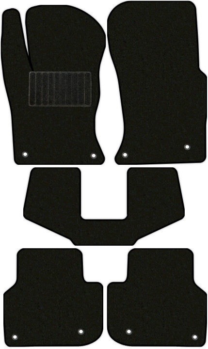 Коврики текстильные "Стандарт" для Jaguar XF (cедан / CC9) 2020 - Н.В., черные, 5шт.